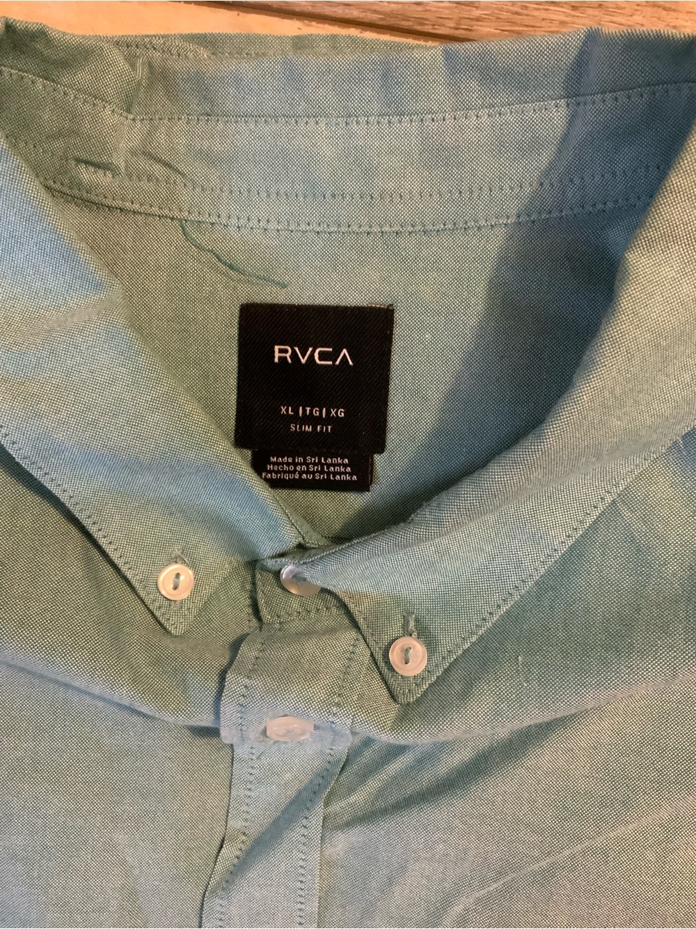 RVCA Men’s Button-Down Shirt in Mint Green - Picture 2 of 5